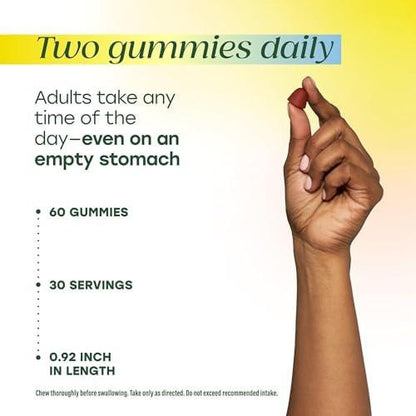 MegaFood Baby & Me 2 Prenatal Vitamins for Women Gummies with Folic Acid and Choline for Baby’s Brain Development; Plus Real Fruit- Red Raspberry Flavor - 60 Gummies (30 Servings)