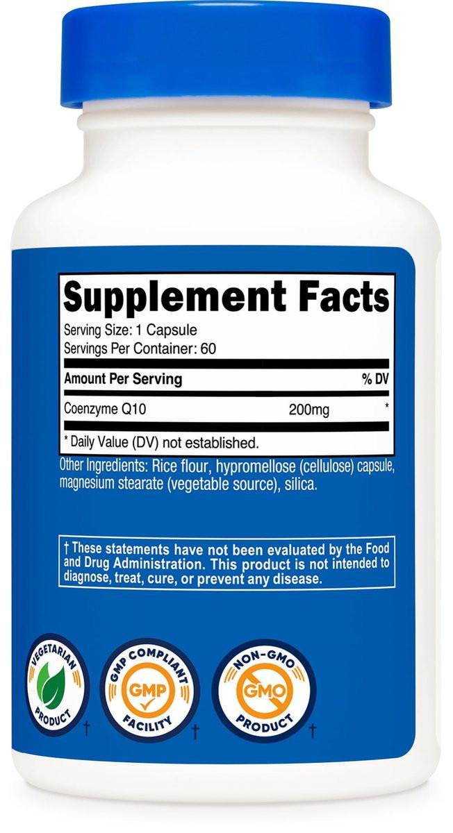 Nutricost CoQ10 200mg, 60 Vegetarian Capsules, 60 Servings - High Absorption, Vegetarian, Non-GMO, Coenzyme Q10 - görsel 9