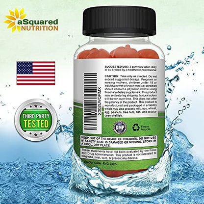 aSquared Nutrition Apple Cider Vinegar Gummies - 1500mg Per Serving - with The Mother - 90 ACV Gummies w/Vitamin B6 & B12, Folic Acid - Vegan Gummy Supplement Alternative to Capsules Pills & Drink