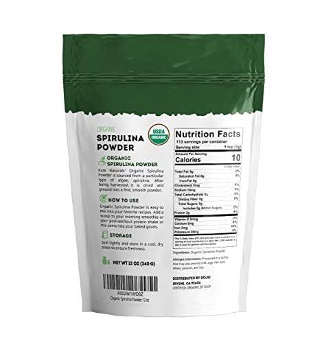 Kate Naturals Organic Spirulina Powder. Nutrient Dense Superfood Supplement (12 oz, USDA Certified, Non-GMO, Gluten-Free) - görsel 10