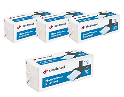 Dealmed Non-Woven Gauze Sponges - 4-Ply, 4" – Soft and Gentle: Made from a non-woven blend of polyester and – Image 2