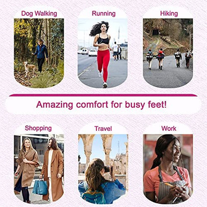Memory Foam Insoles for Women, Replacement Shoe Inserts for Work Boot, Running Shoes, Hiking Shoes, Sneaker, Cushion Shoe Insoles for Foot Pain Relief, Comfort Inner Soles 6mm Pink US 9