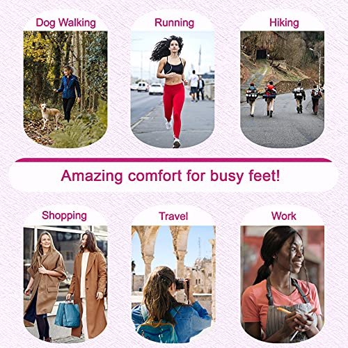 Memory Foam Insoles for Women, Replacement Shoe Inserts for Work Boot, Running Shoes, Hiking Shoes, Sneaker, Cushion Shoe Insoles for Foot Pain Relief, Comfort Inner Soles 6mm Pink US 9 - görsel 10