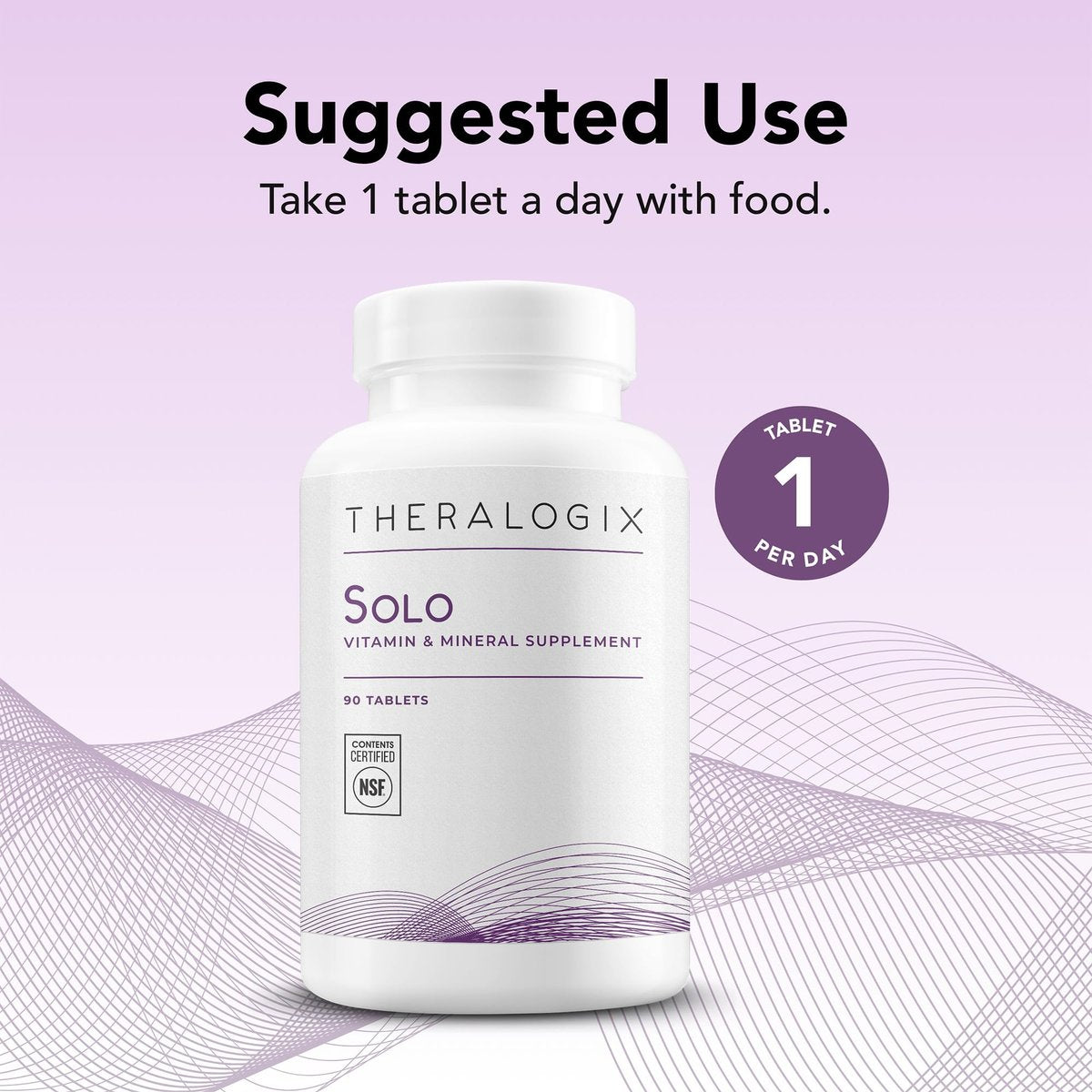 Theralogix Solo Multivitamin & Multimineral Supplement Without Iron - 90-Day Supply - Iron-Free Multivitamin - Support for Women & Men - Vitamin D3, Vitamin C & B Vitamins - NSF Certified - 90 Tablets - görsel 2