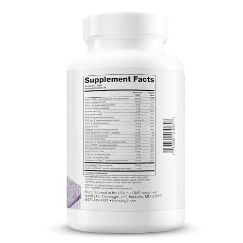 Theralogix Companion Multivitamin & Mineral Supplement - 90-Day Supply - Supplement for Women & Men Without Iron, Vitamin D, or Vitamin K - B Vitamins, Zinc & Magnesium - NSF Certified - 90 Tablets - görsel 11