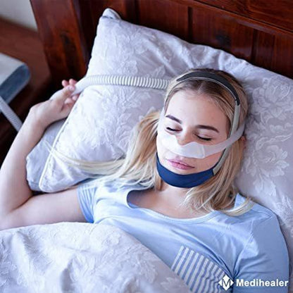2 Packs Chin Straps for Users and Mouth Breathers - Anti Snoring Chin Strap for Men and Women, Chin Straps to Reduce Air Loss, Instant Mouth-Snoring Relief, Great Value Supplies by Medihealer