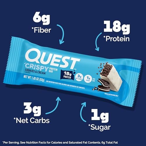 Quest Nutrition Crispy Cookies & Cream Hero – Delicious Cookies & Cream Flavor: Enjoy the classic taste of cookies – Image 4