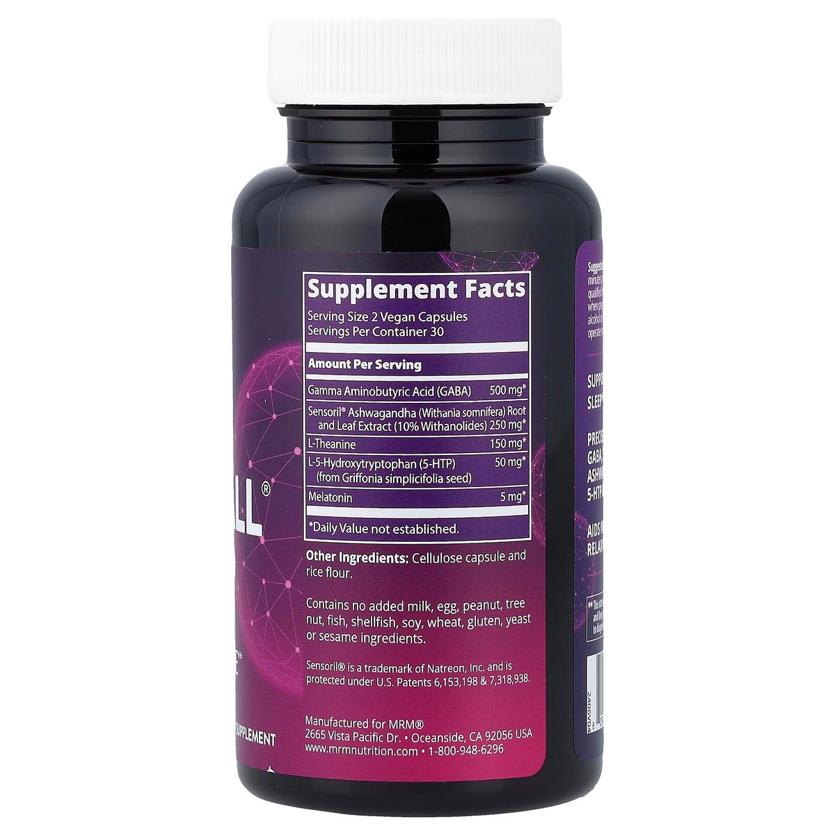 MRM Relax-All Sleep Dietary Supplement - Natural Sleep Support with Melatonin & Ashwagandha, for Women & Men, Supports Rejuvenating Rest, Vegan, Gluten-Free - 30 Servings - görsel 1