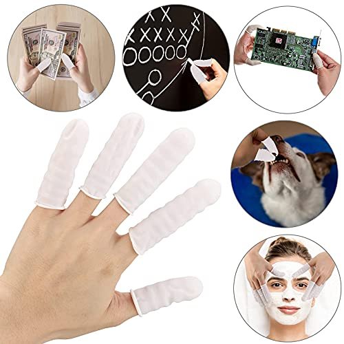 BTYMS 400 Count Latex Finger Cots Small Fingertip Gloves Disposable Finger Rubber Tips Protector Anti-Static - görsel 15