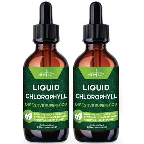NEW AGE Chlorophyll Liquid Drops - Natural Concentrate – Energy Booster, Digestion and Immune System Supports, Internal Deodorant, Liver Function - (2 Fl Oz (Pack of 2)) - görsel 1