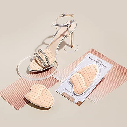 FLEXZENSE Anti-Sliding Pads Open Toe | Maximum Cushioning and Reduce Foot Slip | 1 Pair (Champagne Gold)