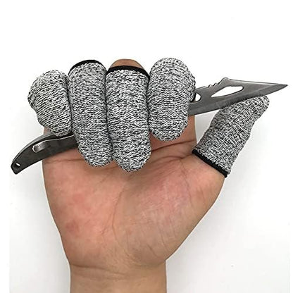 QISLOA 12 PCS Cut Resistant Finger Cots Protector Finger Sleeve Protectors Reusable Finger Guards Finger Covers Protection Cots for Kitchen, Work, Sculpture, Anti-Slip, Reusable, Gloves Life Extender