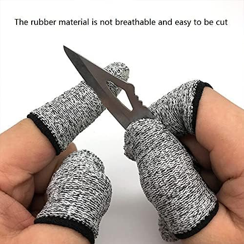 QISLOA 12 PCS Cut Resistant Finger Cots Protector Finger Sleeve Protectors Reusable Finger Guards Finger Covers Protection Cots for Kitchen, Work, Sculpture, Anti-Slip, Reusable, Gloves Life Extender - görsel 15