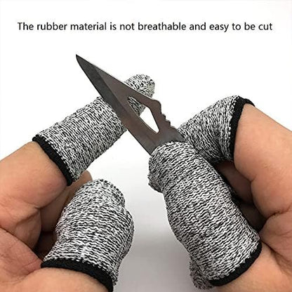 QISLOA 12 PCS Cut Resistant Finger Cots Protector Finger Sleeve Protectors Reusable Finger Guards Finger Covers Protection Cots for Kitchen, Work, Sculpture, Anti-Slip, Reusable, Gloves Life Extender