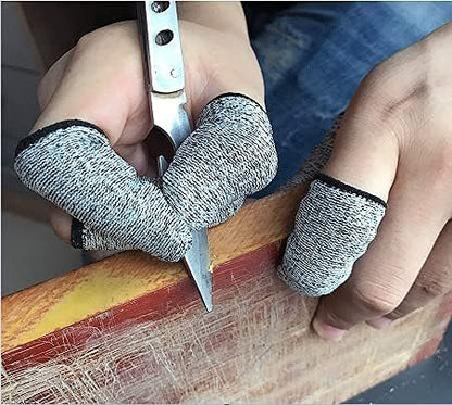 QISLOA 12 PCS Cut Resistant Finger Cots Protector Finger Sleeve Protectors Reusable Finger Guards Finger Covers Protection Cots for Kitchen, Work, Sculpture, Anti-Slip, Reusable, Gloves Life Extender