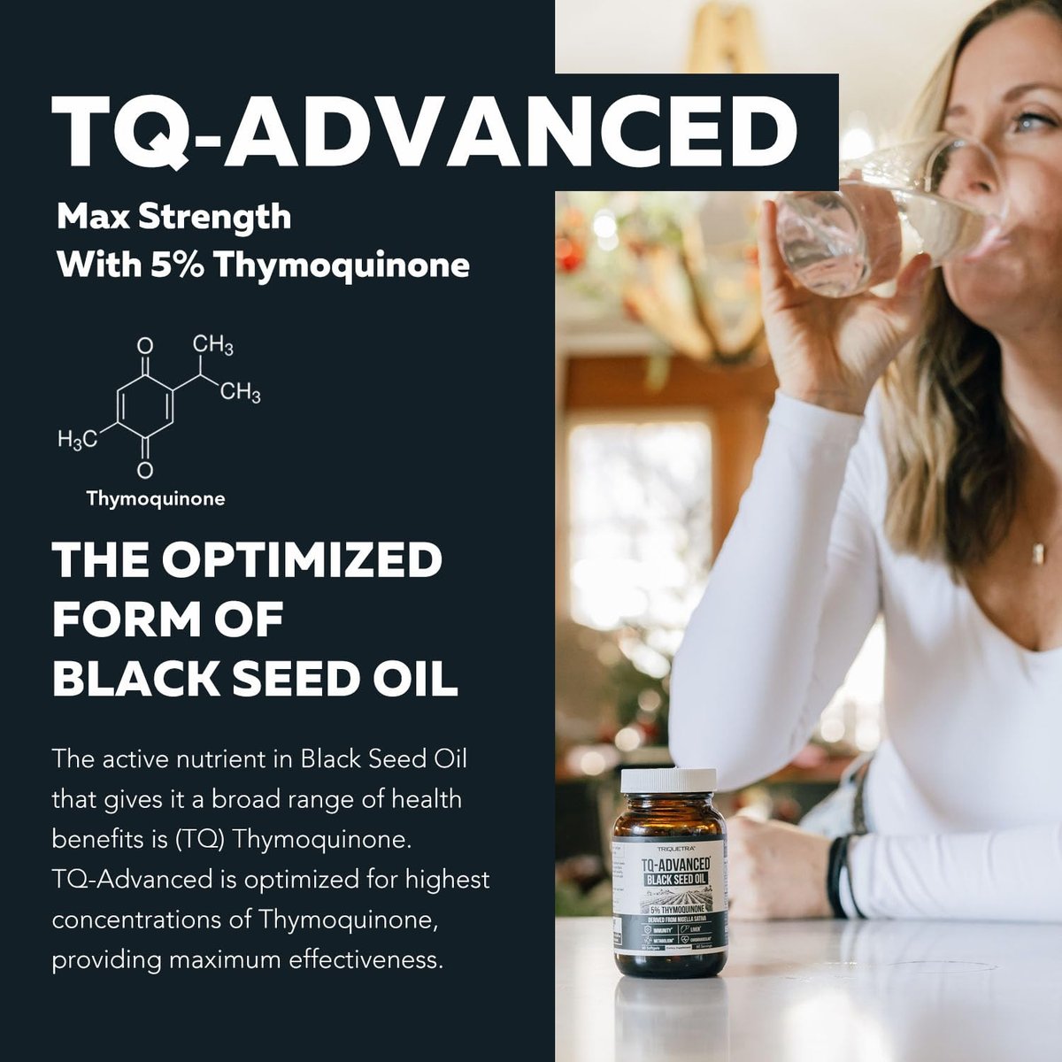 Black Seed Oil Softgels | 5% Thymoquinone - TQ-Advanced® | High Potency - 500 mg per Capsule - 15:1 Concentrate from Nigella Sativa Extract, Raw Form, Vegan Formula, Glass Bottle (60 Softgels) - görsel 3