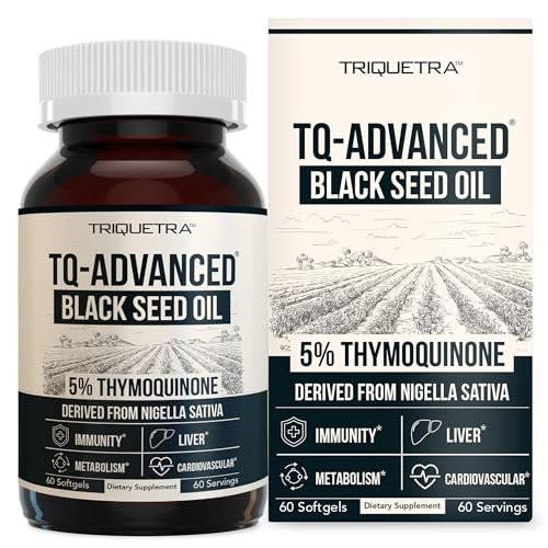 Black Seed Oil Softgels | 5% Thymoquinone - TQ-Advanced® | High Potency - 500 mg per Capsule - 15:1 Concentrate from Nigella Sativa Extract, Raw Form, Vegan Formula, Glass Bottle (60 Softgels) - görsel 2