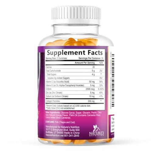 Collagen Gummies - 2500mcg Biotin Per Serving - Complete Collagen Supplement with Hydrolyzed Peptides Type I & III, Biotin, Zinc, & Vitamin C - Hair, Skin, & Nail Support Women & Men - 120 Gummies - görsel 5