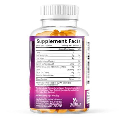 Collagen Gummies - 2500mcg Biotin Per Serving - Complete Collagen Supplement with Hydrolyzed Peptides Type I & III, Biotin, Zinc, & Vitamin C - Hair, Skin, & Nail Support Women & Men - 120 Gummies