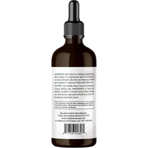 Best Naturals Liquid Chlorophyll Drops 50 mg, 2 Fl Oz, Natural Detox Supplement, Supports Energy, Digestion & Skin Health, Vegan, Non-GMO, Easy Absorption Liquid Chlorophyll Supplement