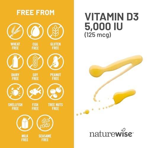 NatureWise Vitamin D3 5000iu (125 mcg) 1 Year Supply for Immune Support, Healthy Muscle Function, and Bone Health - Non-GMO, Gluten Free in Organic Extra Virgin Olive Oil, (Mini Softgel), 360 Count - görsel 17