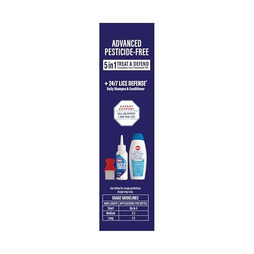 RID Super Max 5-in-1 Complete Lice Treatment Kit, Kills Super Lice & Eggs + 24/7 Defense, Pesticide-Free, Includes Daily Shampoo & Conditioner + Nit Removal Comb - görsel 5
