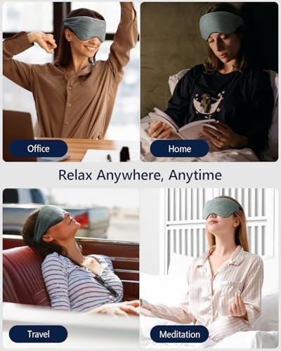 Mr. Sandman Weighted Eye Mask for Sleeping, Blackout Sleep Mask, Reversible Cool & Cozy Compress for Dry Eyes, Headache Migraine Relief, Eye Cover for Travel, Gifts for Women & Men, 0.5 lb, Grey