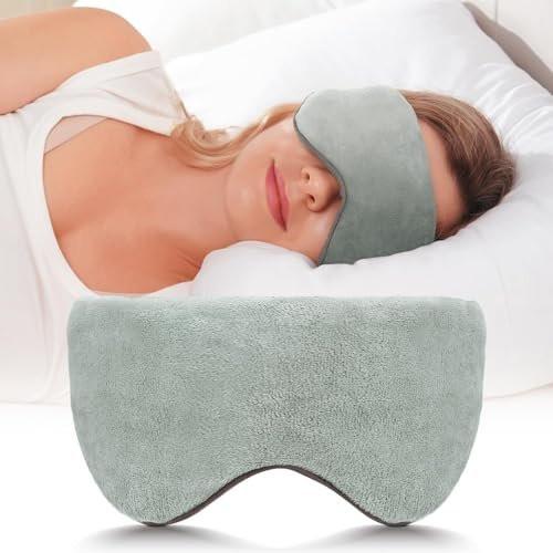Mr. Sandman Weighted Eye Mask for Sleeping, Blackout Sleep Mask, Reversible Cool & Cozy Compress for Dry Eyes, Headache Migraine Relief, Eye Cover for Travel, Gifts for Women & Men, 0.5 lb, Grey - görsel 13