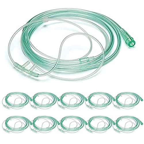 10 Pack High Flow Soft Oxygen Cannulas and 7’ Delicate Tubing with Standard Connection - görsel 1