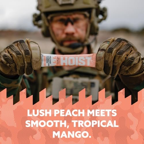 HOIST Electrolyte Drink Mix Powder Sticks – Rapid Rehydration, Military Hydration Formula – Peach Mango (12 Single-Serve Packs) - görsel 5
