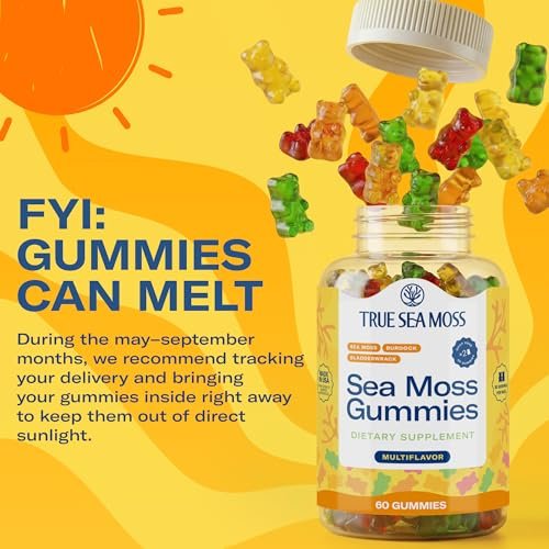 TrueSeaMoss Irish Sea Moss Gummies with Burdock Root & Bladderwrack – Formula for Adults & Kids – 60 Gummies (Packaging May Vary) - görsel 14