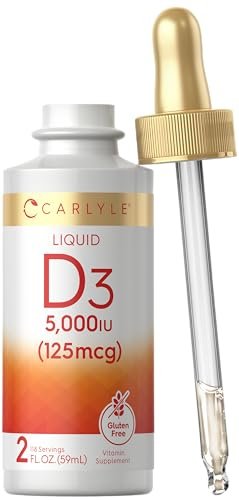 Carlyle Liquid Vitamin D3 | 5000 IU (125 mcg) | 2 oz | Vegetarian, Non-GMO, and Gluten Free Supplement | Vitamin D Liquid Drops for Adults - görsel 2