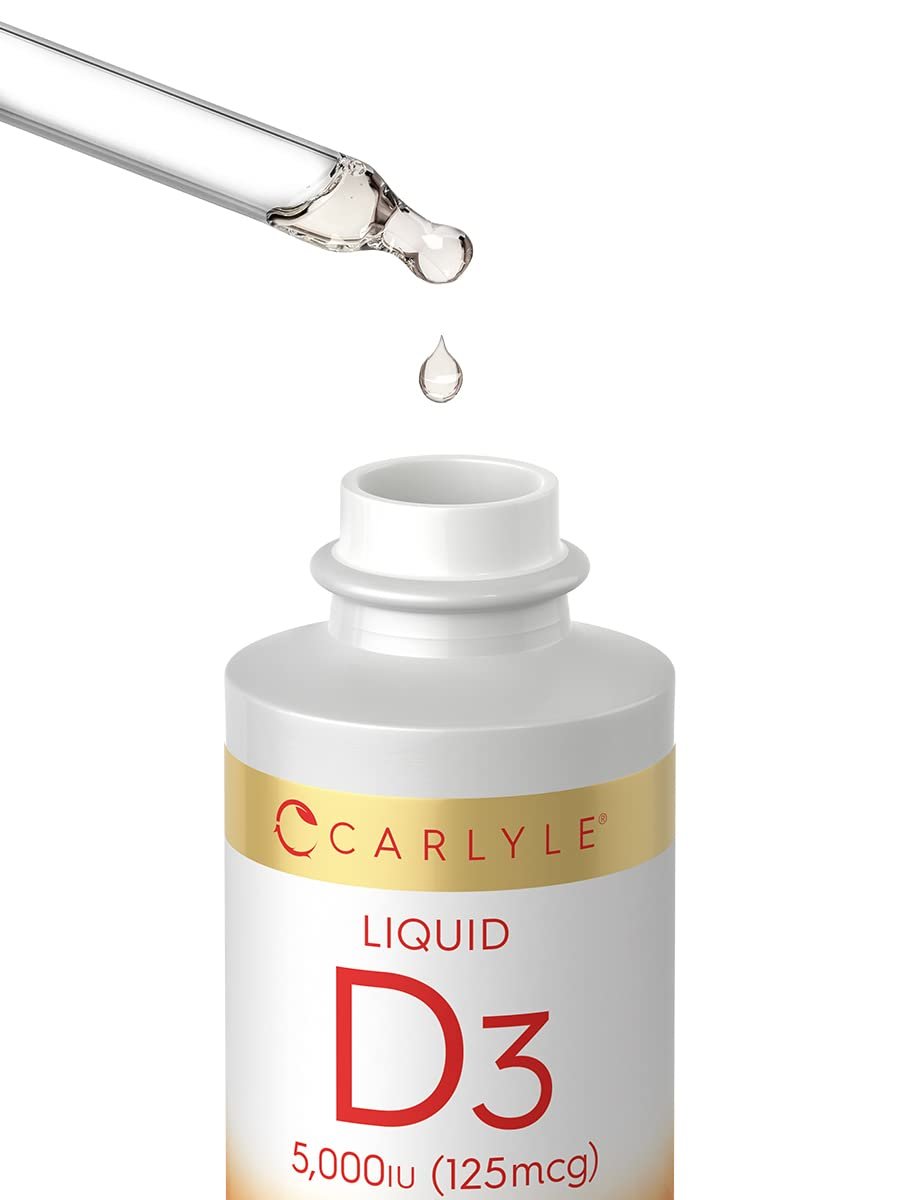 Carlyle Liquid Vitamin D3 | 5000 IU (125 mcg) | 2 oz | Vegetarian, Non-GMO, and Gluten Free Supplement | Vitamin D Liquid Drops for Adults - görsel 15