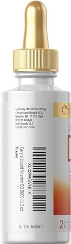 Carlyle Liquid Vitamin D3 | 5000 IU (125 mcg) | 2 oz | Vegetarian, Non-GMO, and Gluten Free Supplement | Vitamin D Liquid Drops for Adults - görsel 6
