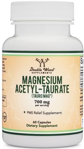 Magnesium Acetyl-Taurate (ATA MG, TauroMag) Novel and Patented Form of Magnesium for PMS and Cramp Relief (60 Capsules, 350mg) PMS Relief Magnesium Supplement by Double Wood Supplements - görsel 2