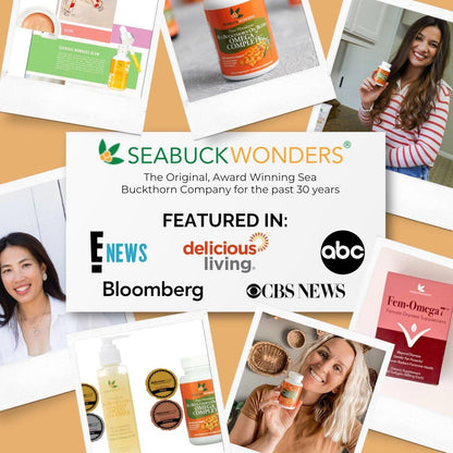 SEABUCKWONDERS Organic Sea Buckthorn Oil Omega-7 Complete, 30 Softgels, 15 Day Supply, with Omega 3, 6 & 9, Supports Hair, Skin & Nails, 100% Pure with Zero Filler Oil