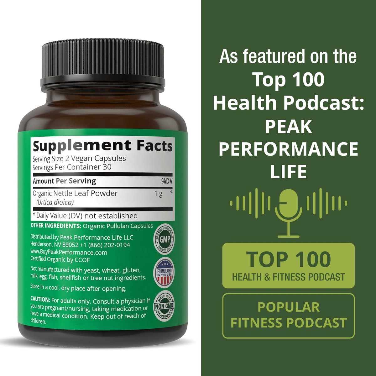 USDA Organic Stinging Nettle Vegan Capsules Made with Stinging Nettle Leaf Powder for Prostate, Hair Growth, Allergy. Better Than Root or Seed Extract. Plant Based Herb Supplement Tablets, 60 Pills - görsel 11
