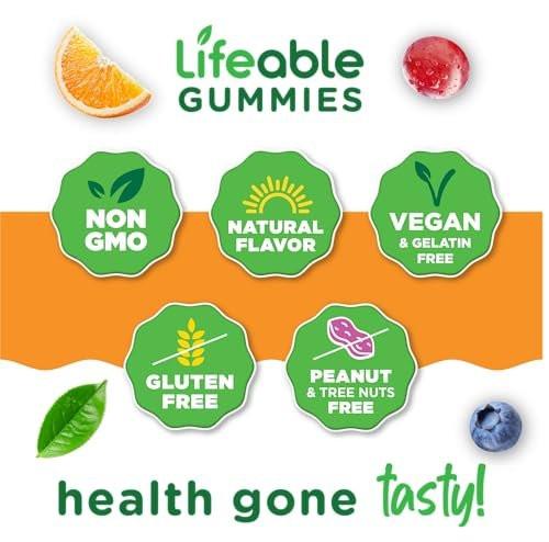 Lifeable Glucose Gummies - Great Tasting Natural Flavor Gummy - Gluten Free GMO-Free Chewable - for Adults and Kids - 90 Gummies - görsel 6
