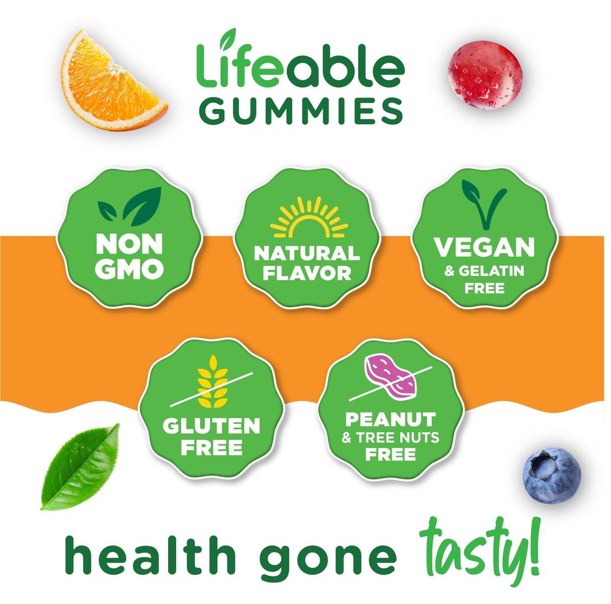 Lifeable Glucose Gummies - Great Tasting Natural Flavor Gummy - Gluten Free GMO-Free Chewable - for Adults and Kids - 90 Gummies - görsel 5