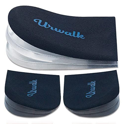 Urwalk 3 Layers Adjustable Supination & Over-Pronation Corrective Shoe Inserts, Medial & Lateral Heel Wedge Insoles for Foot Alignment, Knee Pain, Bow Legs, Osteoarthritis (Black - Large)