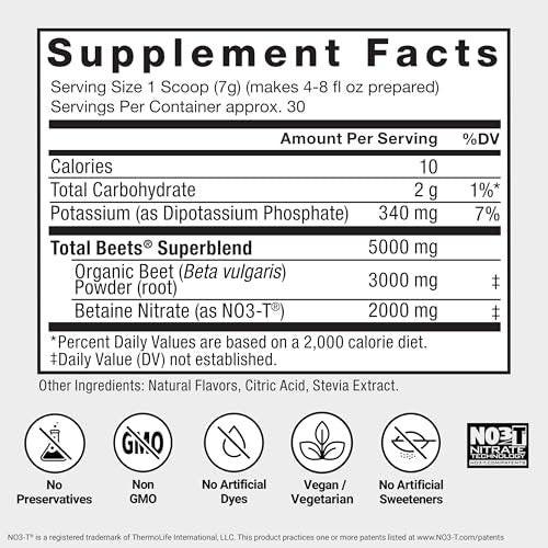Force Factor Total Beets Drink Mix Superfood Powder with Nitrates to Support Circulation, Blood Flow, Nitric Oxide, Energy, Endurance, and Stamina, Cardiovascular Heart Health Supplement, 30 Servings - görsel 12