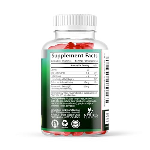 Ashwagandha Gummies - Advanced Ashwagandha Gummy Formula for Daily Use - Natural Antioxidant Support & Brain Health Support - Natural Calm, Relaxation, & Immune Support - Berry Flavor - 60 Gummies - görsel 2