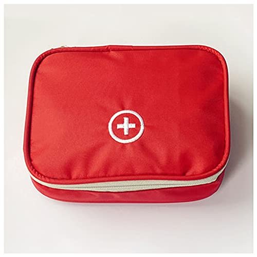 Linsiter Portable Empty First Aid Bag, Mini Travel Medicine Pouch Double Zippers Handy Pills Pocket for Travel Home, Red - görsel 7