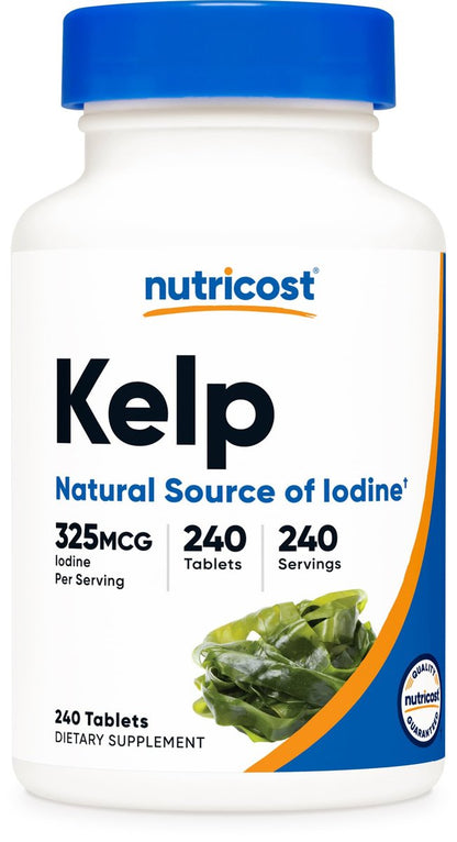 Nutricost Kelp Tablets, 325mcg of Iodine, 240 Tablets - Non-GMO, Gluten Free