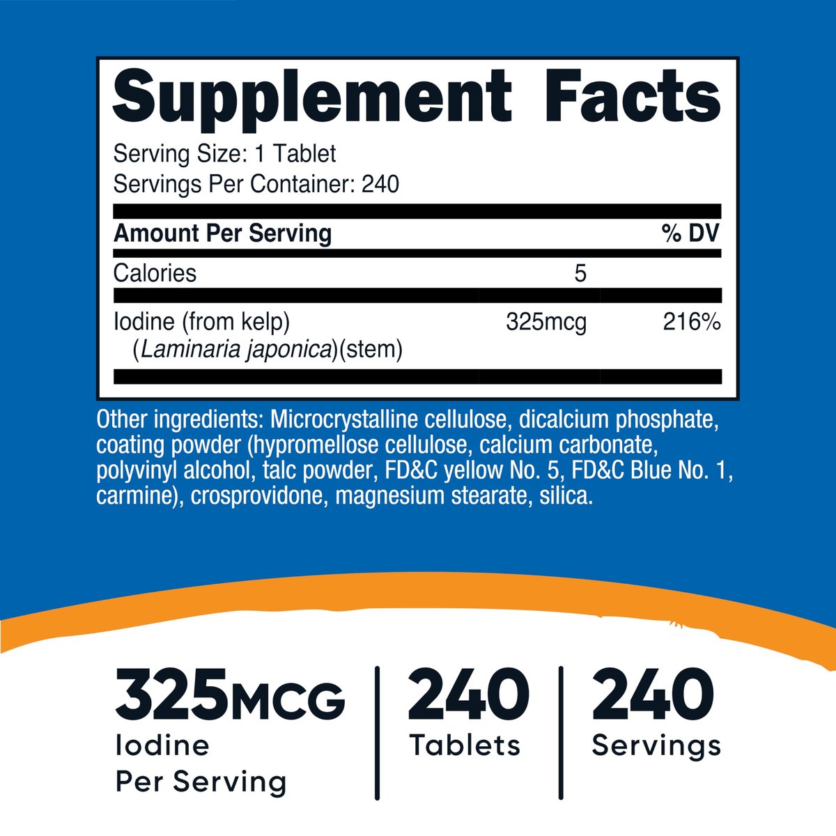 Nutricost Kelp Tablets, 325mcg of Iodine, 240 Tablets - Non-GMO, Gluten Free - görsel 3