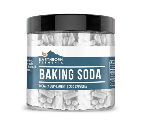 Earthborn Elements Baking Soda Capsules, 200 Capsules, Sodium Bicarbonate - görsel 3