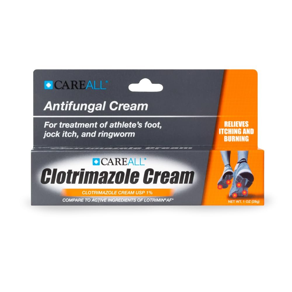 CareAll Clotrimazole Antifungal Cream 1% USP 1.0 oz. (4 Pack) – Cures Most Athlete’s Foot, Jock Itch and Ringworm - görsel 14