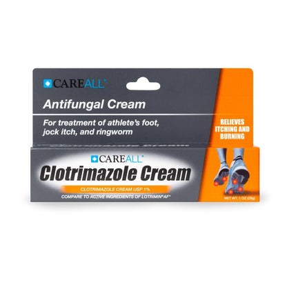 CareAll Clotrimazole Antifungal Cream 1% USP 1.0 oz. (4 Pack) – Cures Most Athlete’s Foot, Jock Itch and Ringworm