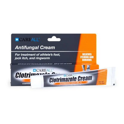 CareAll Clotrimazole Antifungal Cream 1% USP 1.0 oz., Cures Most Athlete’s Foot, Jock Itch and Ringworm, Soothes and Relieves Itching, Burning and Cracking from These Conditions