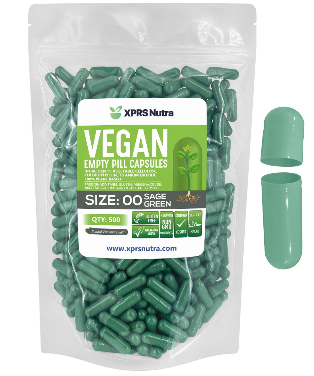 XPRS Nutra Size 00 Empty Capsules - 500 – Vegan and Vegetarian Friendly: Made from vegetable cellulose, these – Image 1
